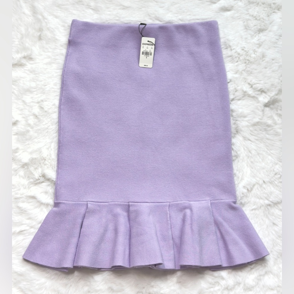 NWT EXPRESS BODY CONTOUR HIGH WAISTED RUFFLE SWEATER PENCIL SKIRT